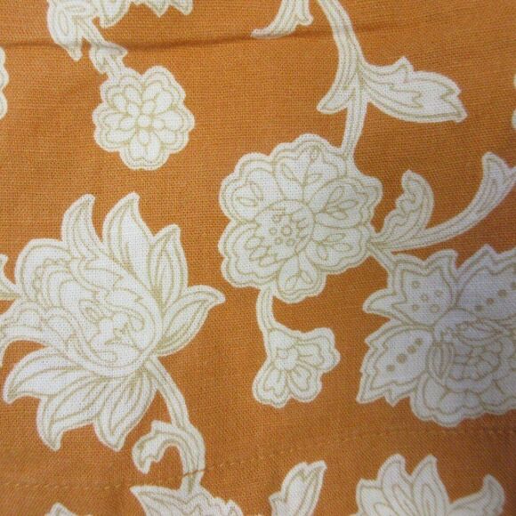 BRIGGS Ladies Linen Blend Shorts Womens Size L Orange Cream Floral Flowers NWT - Picture 7 of 12